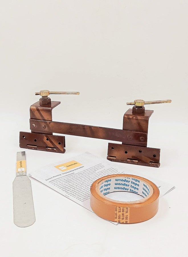 sumikrafts Screen Printing kit: sumika vinysheen Ink Crimson red 250gm+Table Hinge Clamps+ Screen Frame Large 12"x15"- for Graphic Arts Screen Printing - Image 4